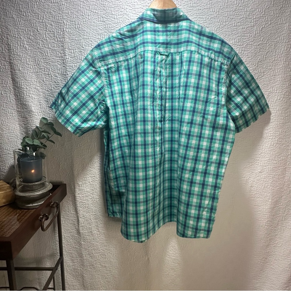 Chaps Easy Care Men's Blue and Green Checkered Shirt 3XL - Picture 2 of 14